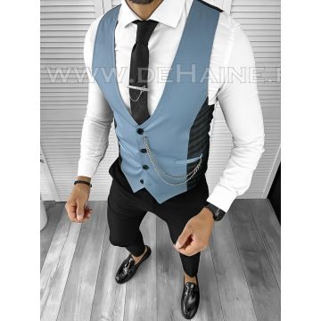 Vesta barbati eleganta slim fit blue B8070 140-6 E