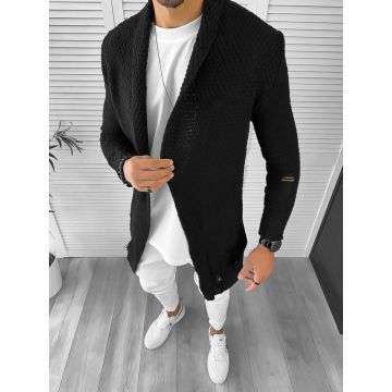 Cardigan barbati negru slim fit ZR T3557 S1 *