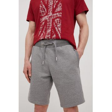 Superdry pantaloni scurti barbati, culoarea gri, melanj