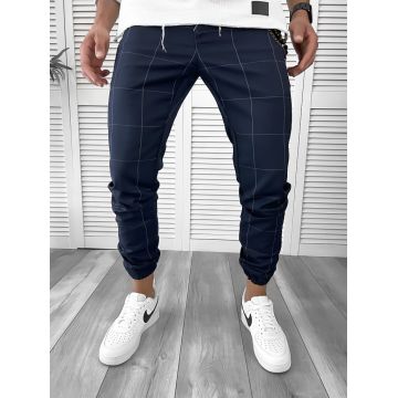 Pantaloni barbati casual bleumarin cu dungi 11969 SD A-2.3/ 65-2 E~