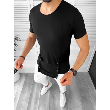 Tricou barbati negru slim fit Vagabond B1947 P1-5.1