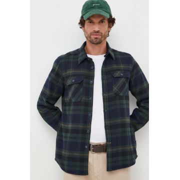 Barbour cămașă din bumbac Snowcap Tailored Shirt bărbați, culoarea verde, cu guler clasic, regular MSH5360