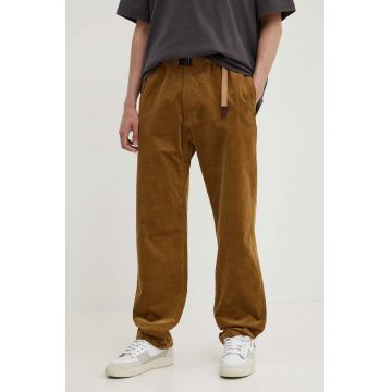 Gramicci pantaloni de catifea cord Corduroy Gramicci Pant culoarea maro, drept, G2FM.P003