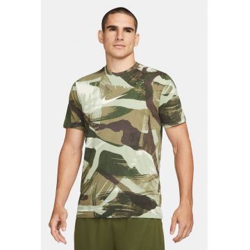 Tricou cu decolteu la baza gatului pentru fitness Tee Camo