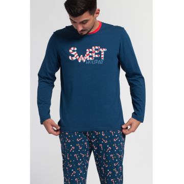 Pijama de bumbac cu tematica de Craciun