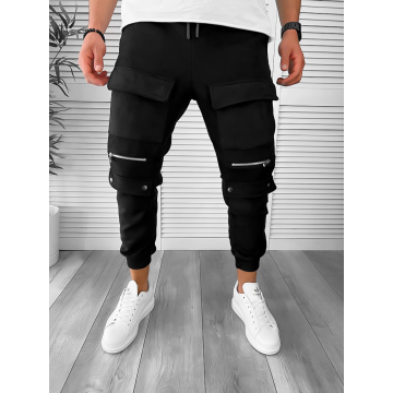 Pantaloni de trening negri conici K147 D10-2