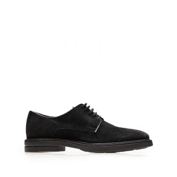 Pantofi casual bărbați din piele naturală, Leofex - 991 Negru Velur