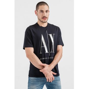 Tricou regular fit din bumbac cu logo