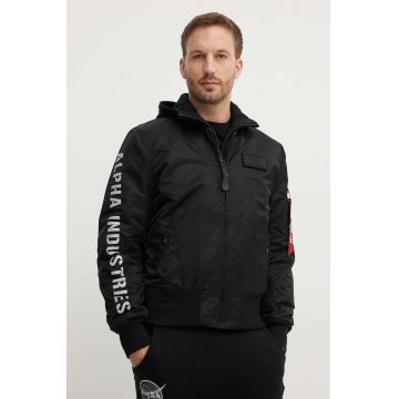 Alpha Industries geacă MA-1 D-Tec SE bărbați, culoarea negru, de tranziție 133104.285-black