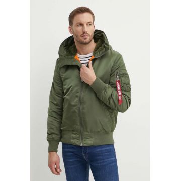 Alpha Industries geacă MA-1 Hooded bărbați, culoarea verde, de iarnă 158104.01