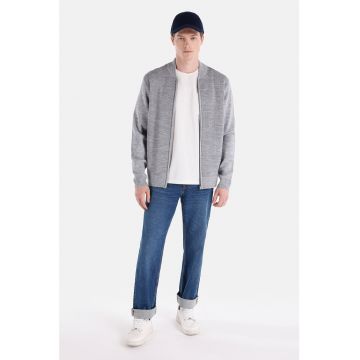 Cardigan regular fit cu fermoar