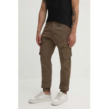 Alpha Industries pantaloni bărbați, culoarea maro