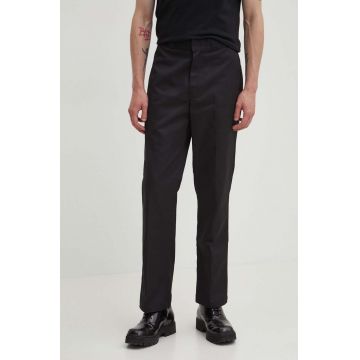 Dickies pantaloni DK000874 bărbați, culoarea negru, drept DK000874-BLACK