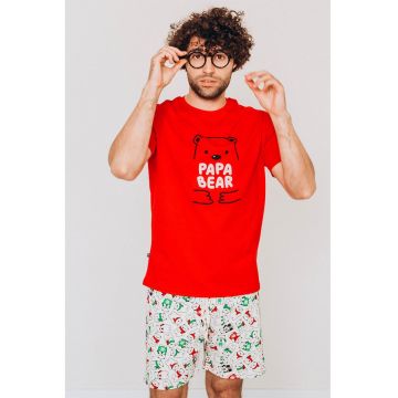 Pijama scurta din bumbac cu imprimeu