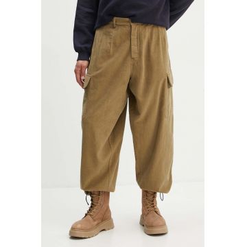 Universal Works pantaloni LOOSE CARGO PANT bărbați, culoarea bej, cu fit cargo, 29148