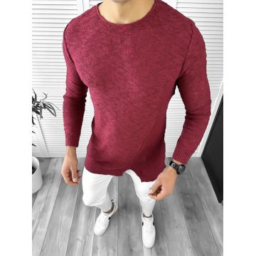 Pulover barbati slim fit bordo T3659 P18-1.2