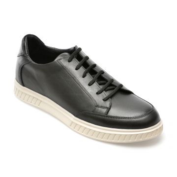 Pantofi casual OTTER negri, EF426, din piele naturala