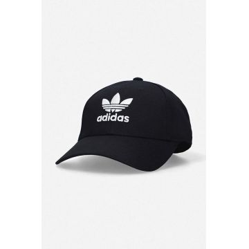 adidas Originals șapcă de baseball din bumbac Baseball Classic Trefoil culoarea negru, cu imprimeu EC3603