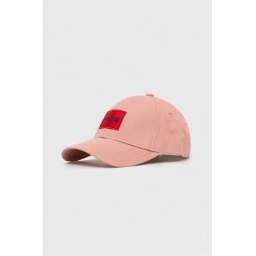 HUGO șapcă de baseball din bumbac culoarea alb, cu imprimeu 50492745