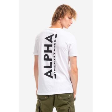 Alpha Industries tricou din bumbac Koszulka Alpha Industries Backprint T 128507 09 culoarea alb, cu imprimeu 128507.09-white