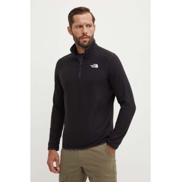 The North Face hanorac fleece M 100 Glacier 1/4 Zip culoarea negru, cu imprimeu, NF0A855WJK31