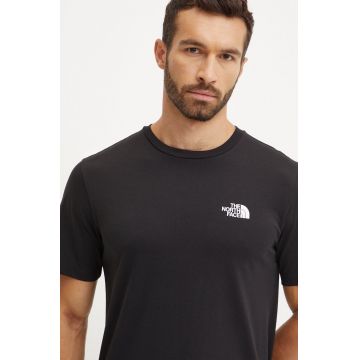 The North Face tricou M S/S Simple Dome Tee bărbați, culoarea negru, cu imprimeu, NF0A87NGJK31