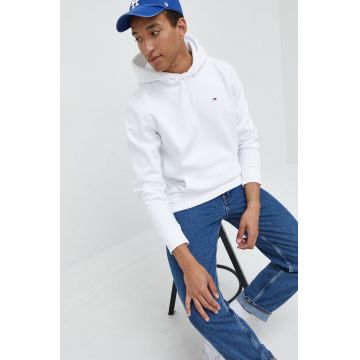 Tommy Jeans bluză bărbați, culoarea alb, uni DM0DM09593