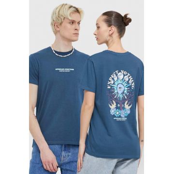 Kaotiko tricou din bumbac culoarea albastru marin, cu imprimeu