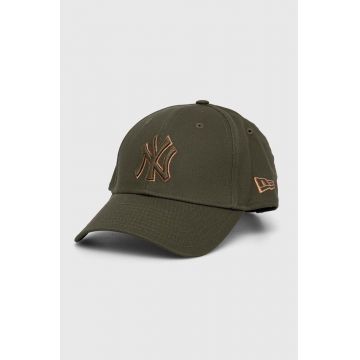 New Era șapcă de baseball din bumbac culoarea verde, cu imprimeu, NEW YORK YANKEES