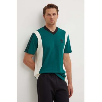 adidas Originals tricou bărbați, culoarea verde, cu imprimeu IS1406