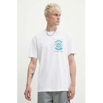 KSUBI tricou din bumbac hardcore biggie ss tee bărbați, culoarea alb, cu imprimeu, MPS24TE005