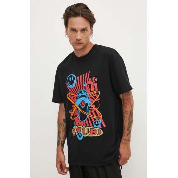 KSUBI tricou din bumbac red pill biggie ss tee bărbați, culoarea negru, cu imprimeu, MPS24TE019