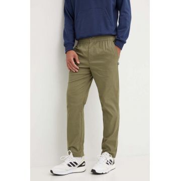 New Balance pantaloni barbati, culoarea verde, drept