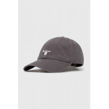 Barbour șapcă de baseball din bumbac Sports Caps culoarea gri, cu imprimeu, MHA0274