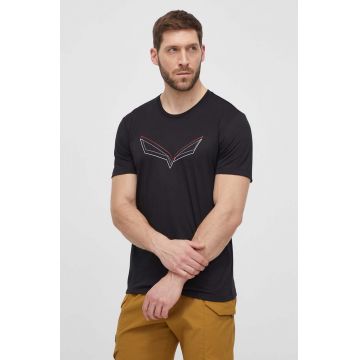 Salewa tricou sport Pure Eagle Frame Dry culoarea negru, cu imprimeu