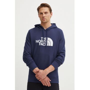 The North Face hanorac de bumbac M Light Drew Peak Pullover Hoodie barbati, culoarea albastru marin, cu glugă, cu imprimeu, NF00A0TE8K21