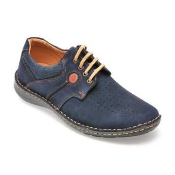 Pantofi casual OTTER bleumarin, 9560, din piele intoarsa