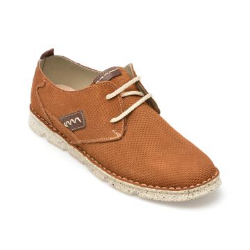 Pantofi casual OTTER maro, 2818, din nabuc