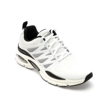 Pantofi sport SKECHERS albi, SKECH-AIR VENTURA, din material textil