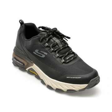 Pantofi sport SKECHERS negri, MAX PROTECT, din material textil si piele ecologica