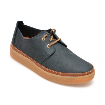 Pantofi casual CLARKS bleumarin, CLARKWOOD LOW, din nabuc