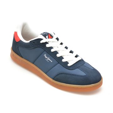 Pantofi PEPE JEANS bleumarin, PLAYER COMBI, din piele intoarsa