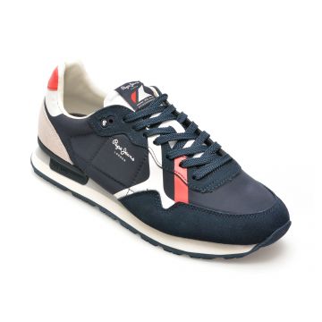 Pantofi sport PEPE JEANS bleumarin, BRIT ROAD, din material textil