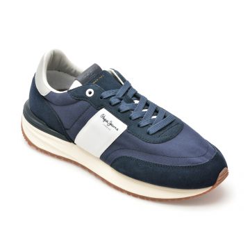 Pantofi sport PEPE JEANS bleumarin, BUSTER TAPE, din material textil