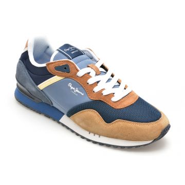 Pantofi sport PEPE JEANS bleumarin, LONDON CLASS, din material textil