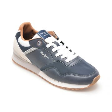 Pantofi sport PEPE JEANS bleumarin, LONDON COURT, din piele ecologica