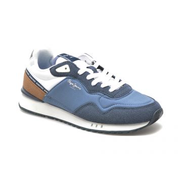 Pantofi sport PEPE JEANS bleumarin, LONDON SEAL, din material textil