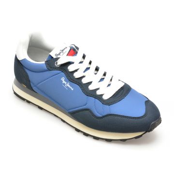 Pantofi sport PEPE JEANS bleumarin, NATCH BASIC, din material textil