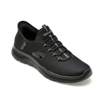 Pantofi sport SKECHERS negri, SUMMITS, din material textil