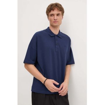 A.P.C. polo de bumbac polo antoine culoarea albastru marin, neted, COGWZ-H26212